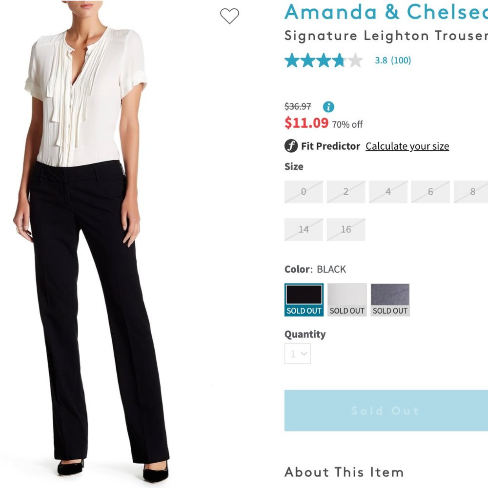 Black Straight Leg Trousers